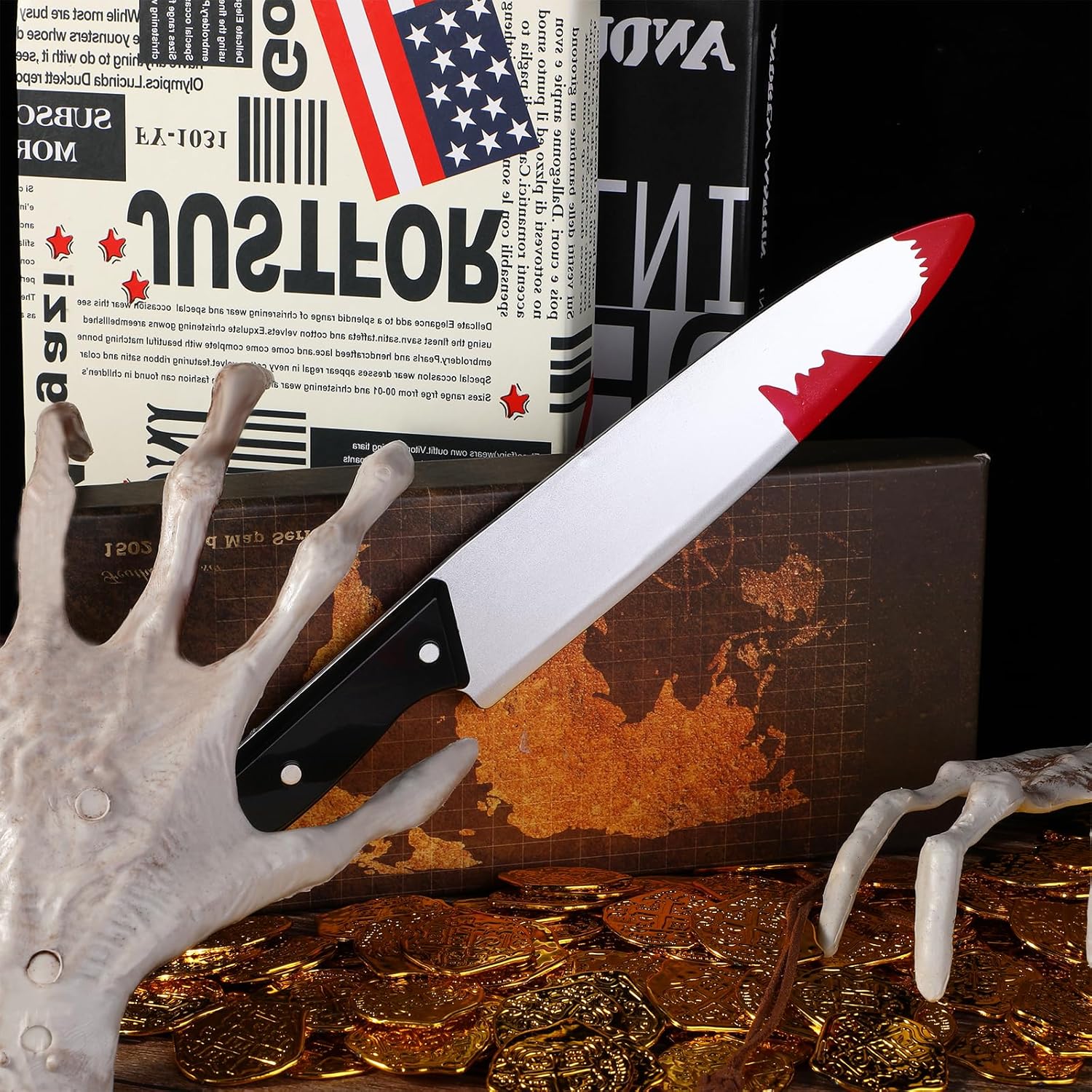 🔪 Bloody Fake Knife Halloween Cosplay Prop