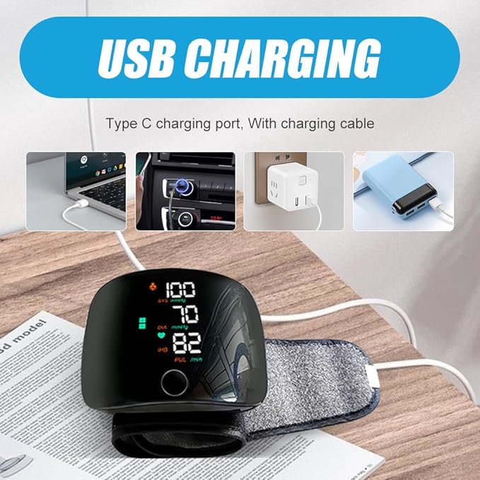 🩸 Wrist Blood Pressure Monitor | Automatic Precision Measurement with LED Touch Screen