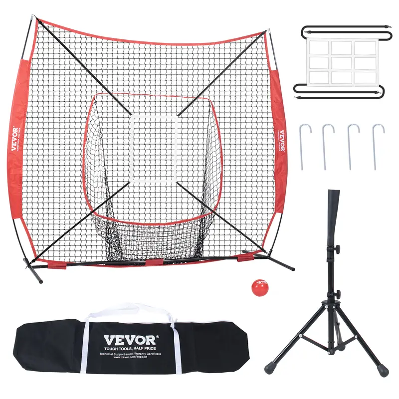 ⚾ Baseball & Softball Practice Net Set - Portable Training Net with Bow Frame & Full Accessories