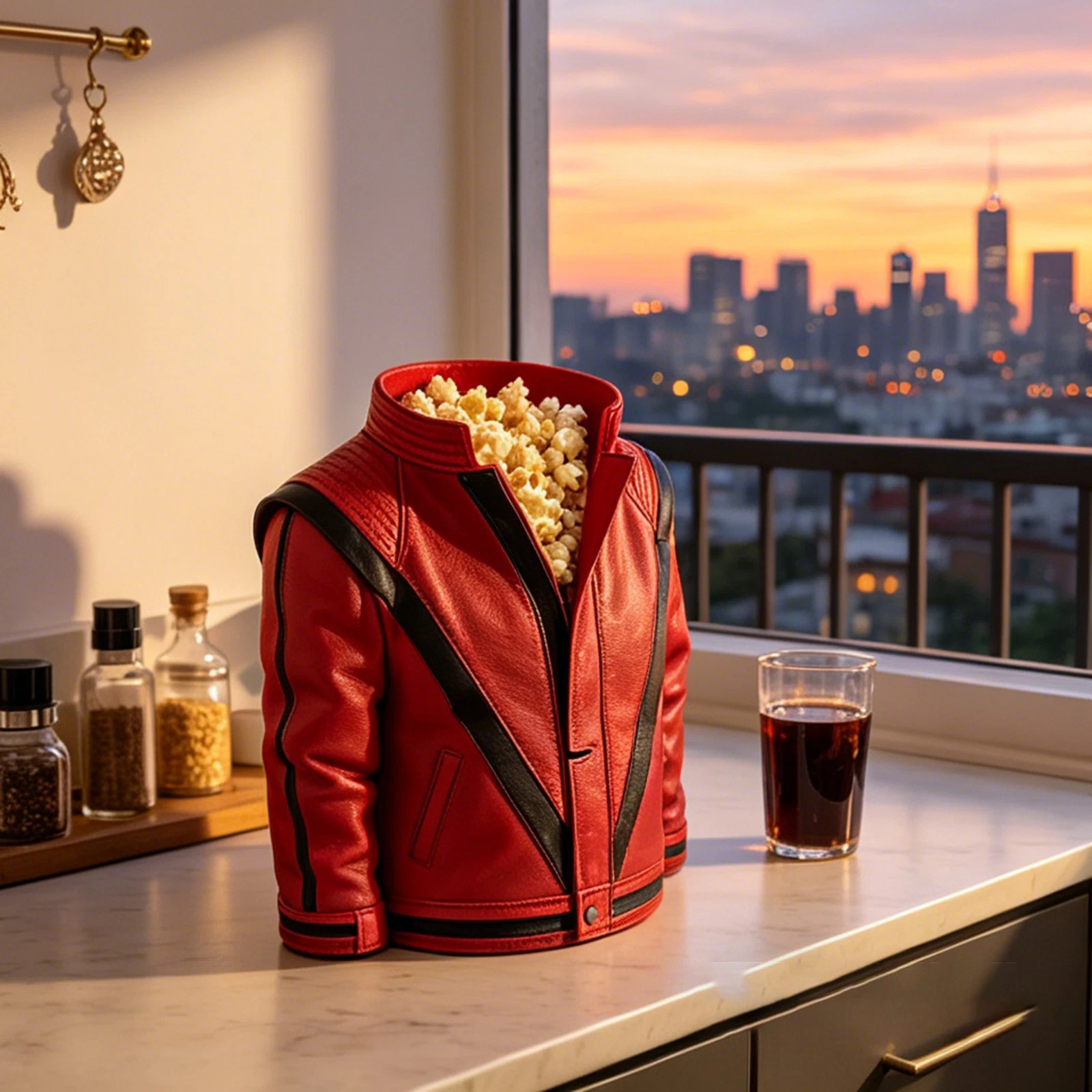 🕺 Michael Jackson Themed Reusable Popcorn Bag & Desktop Decor Statue