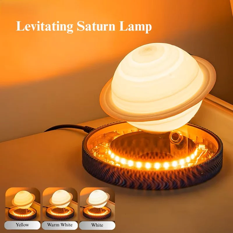 🪐 3D Saturn Levitating Lamp - Magnetic Floating Light for Space Enthusiasts
