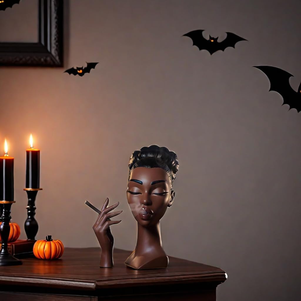 🖤 Black Woman Face Backflow Incense Burner | Waterfall Smoke Aromatherapy Furnace, Art Home Decor & Gift