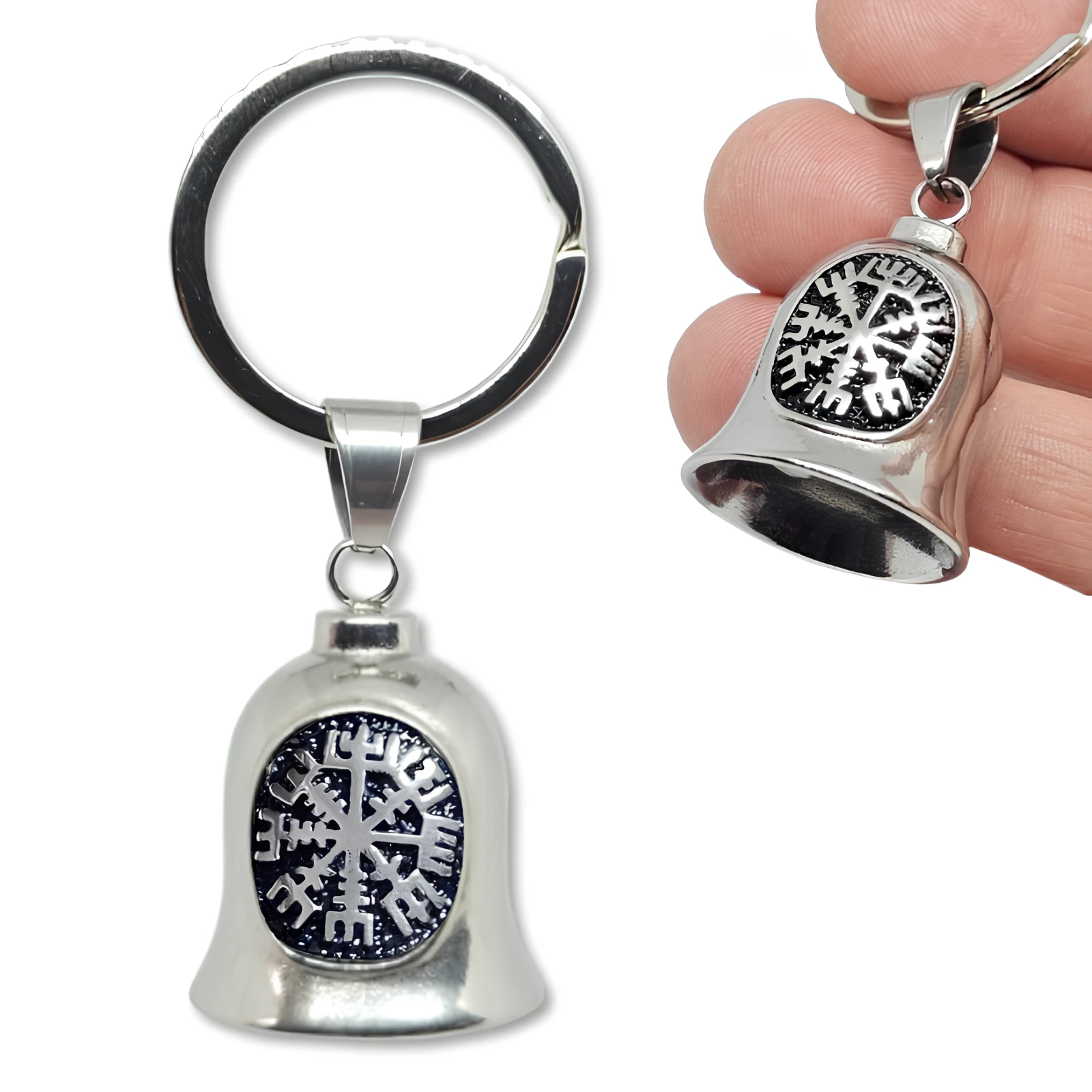 🔔 Gremlin Bell Vegvisir Viking Compass Guardian Charm