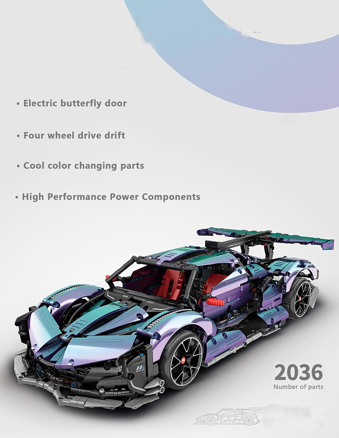 🏎️ Supercar Building Block Set | RC Drift Racing Model with Motors