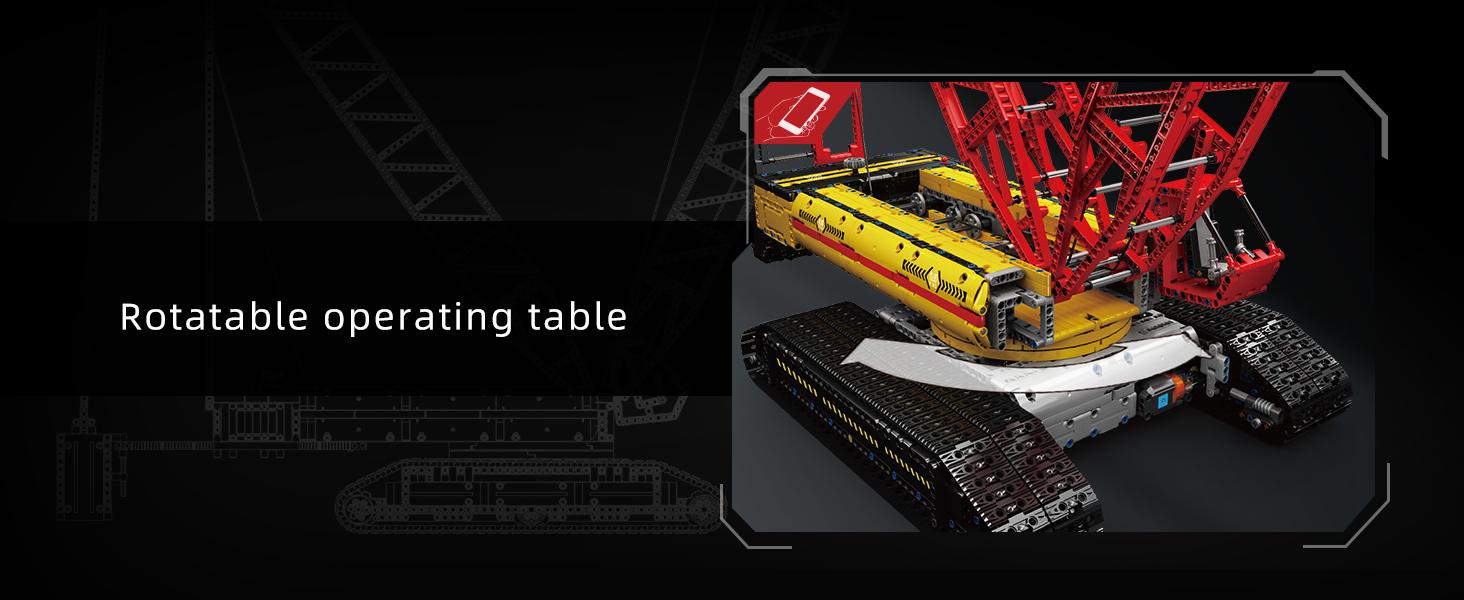 Mould King 17015 科技履带式起重机积木套装，适合儿童，配备重型履带式起重机电机和工程车玩具遥控塔式起重机模型