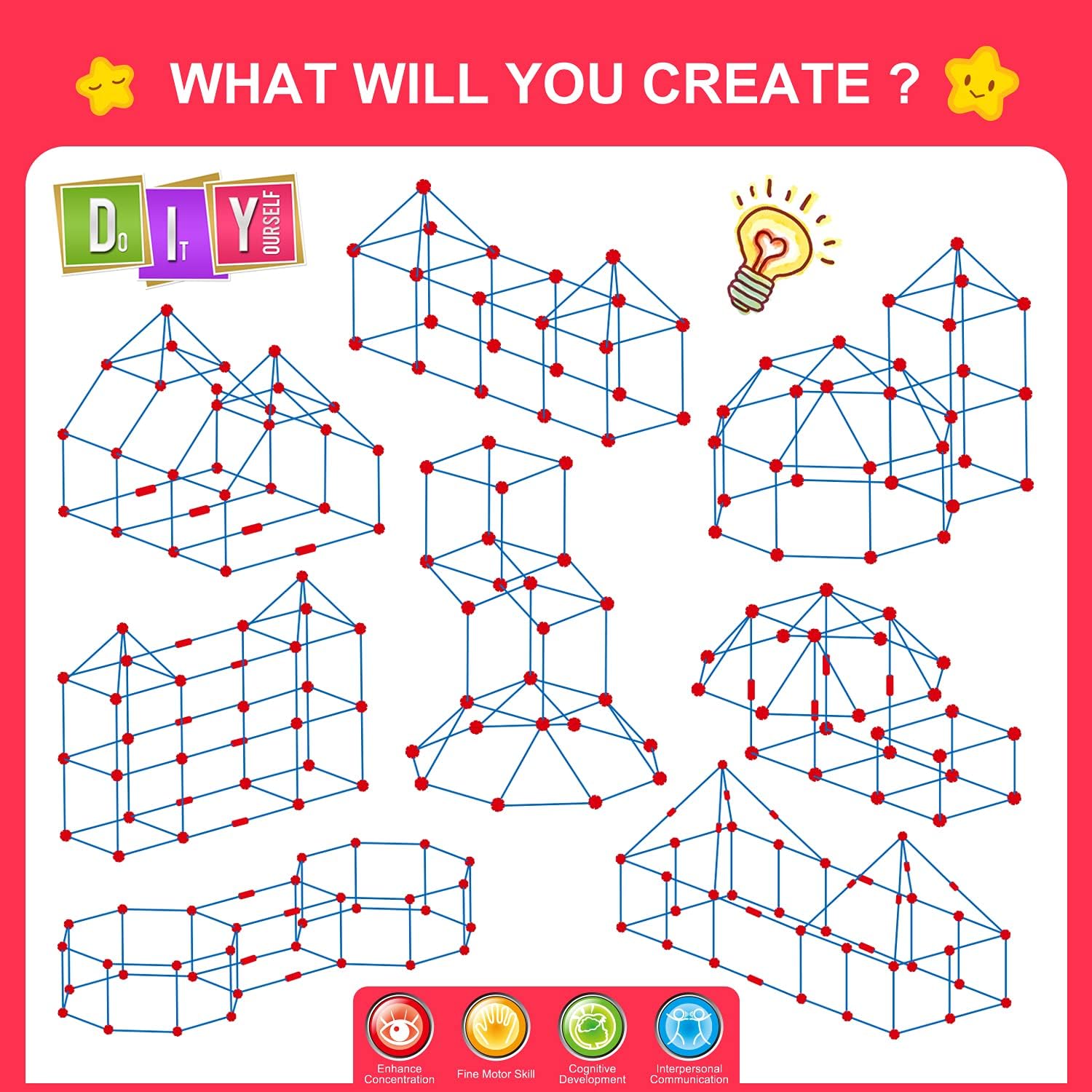 🏰 STEM Fort Building Kit for Kids 4-12