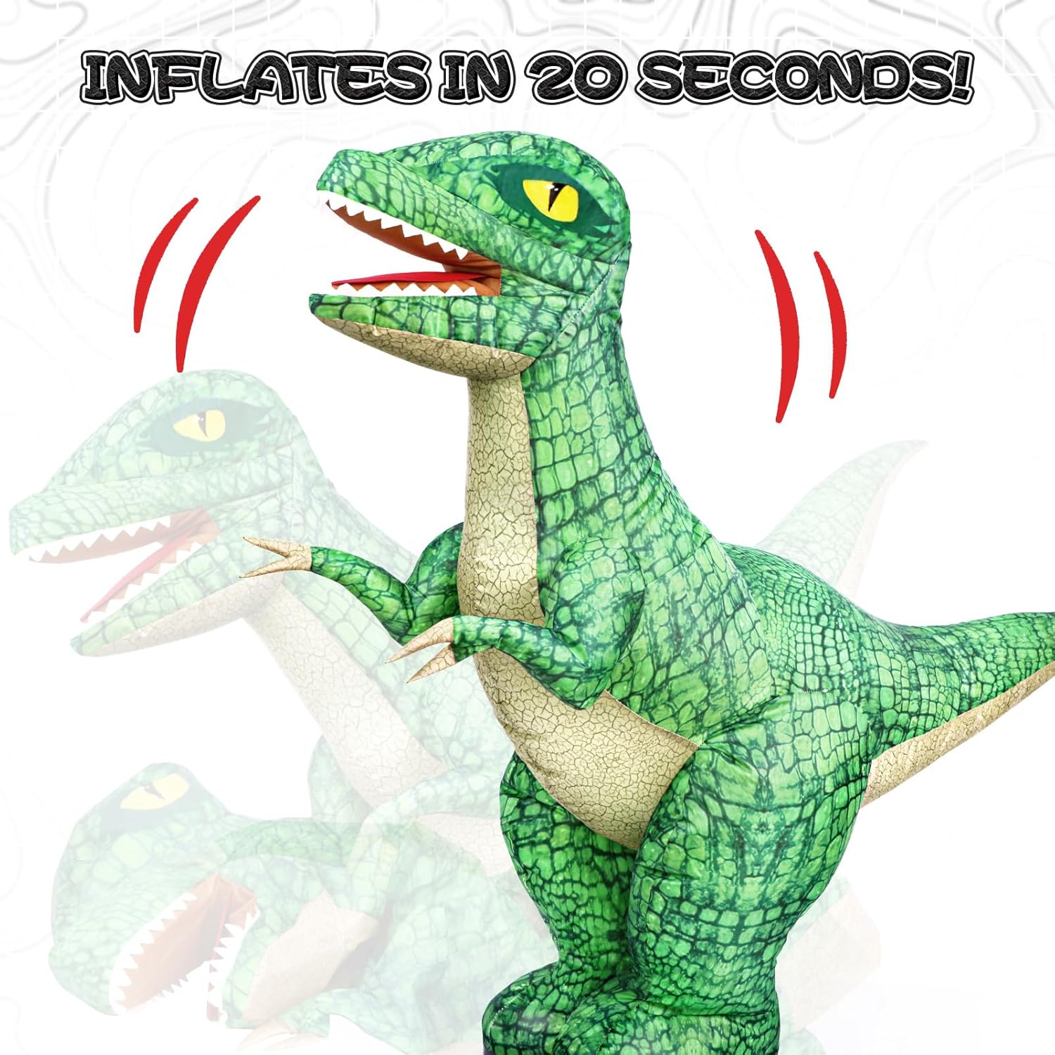 🦖 2.4GHz RC Inflatable Dinosaur Toy - Rechargeable Walking Dino for Boys 6-12