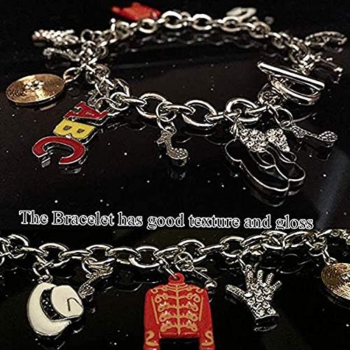 ⭐ MJ Memorial Bracelet & Classic Necklace Set | Punk Style Jewelry Collection for MJ Fans