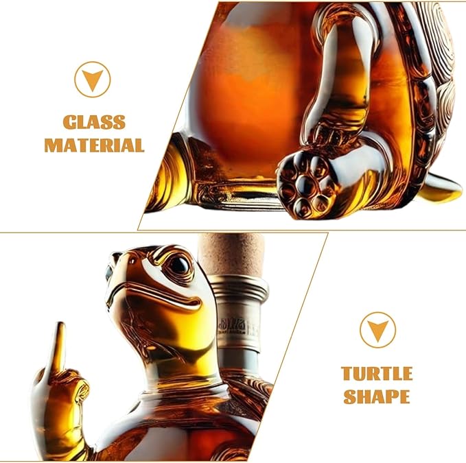 🐢 Turtle Shaped Whiskey Decanter | Creative Crystal Glass Wine Bottle Decor