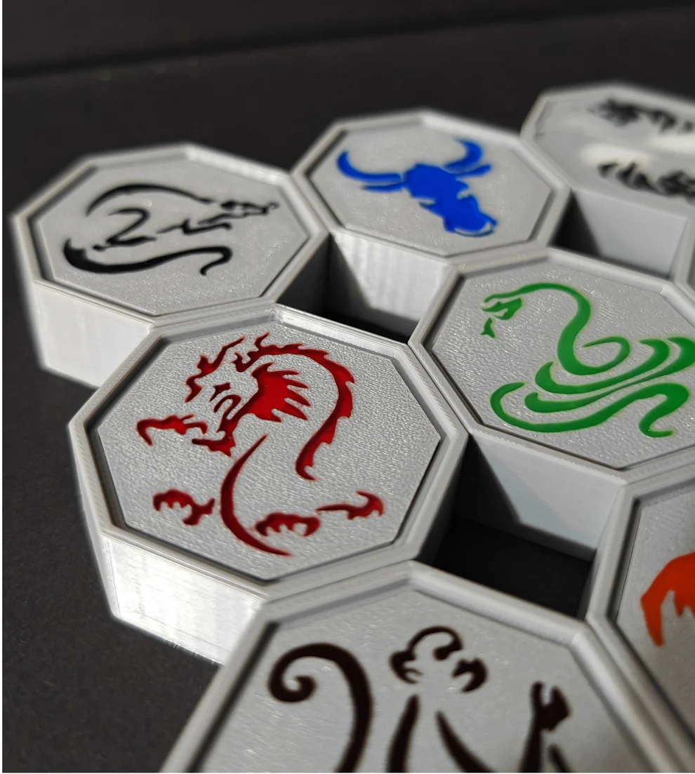 Awakening Totem - Chinese Zodiac Talisman & Bagua Display Base (LED Installable) 🐉🔮