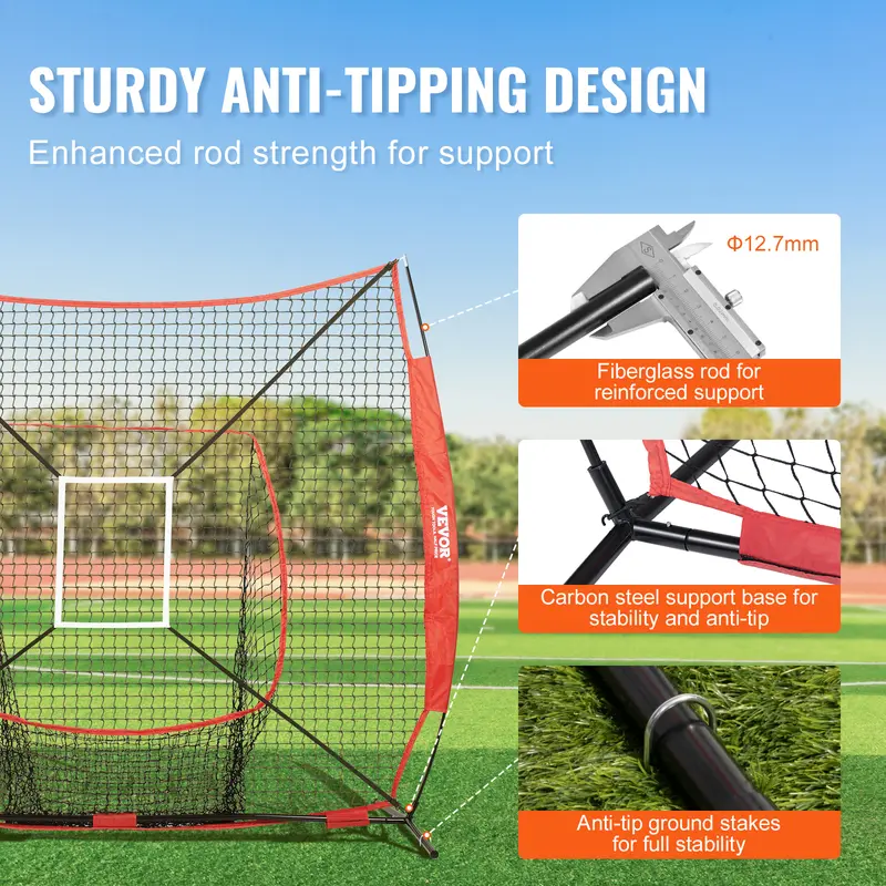 ⚾ Baseball & Softball Practice Net Set - Portable Training Net with Bow Frame & Full Accessories