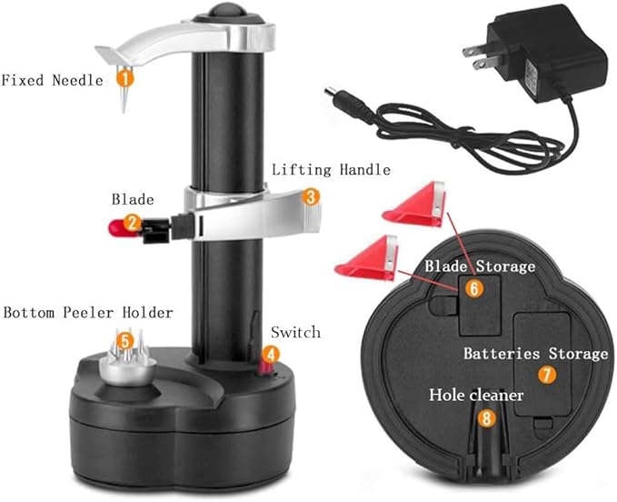 🥔 Electric Potato Peeler | 2-in-1 Automatic Fruit & Vegetable Peeler with Garlic Peeling Function