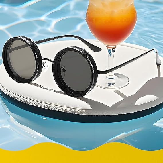 😎 1-9 Dimmable Filter Polarized Sunglasses | Round Lens Anti-Blue Light for Sports/Driving/Photography