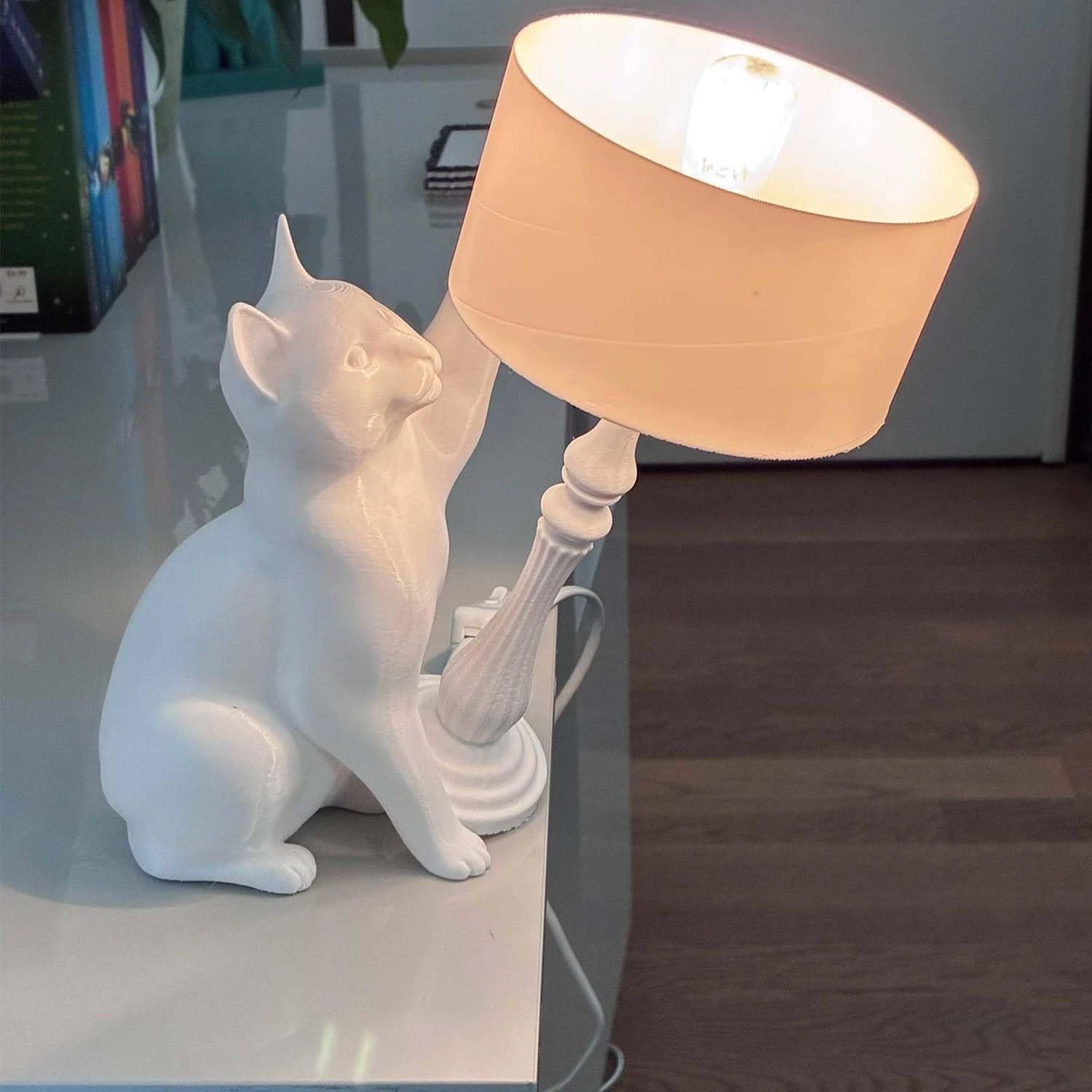 😺 3D Art Naughty Cat Gravity Lamp | Creative Slant Cat Desk Lamp, Perfect Couple Gift