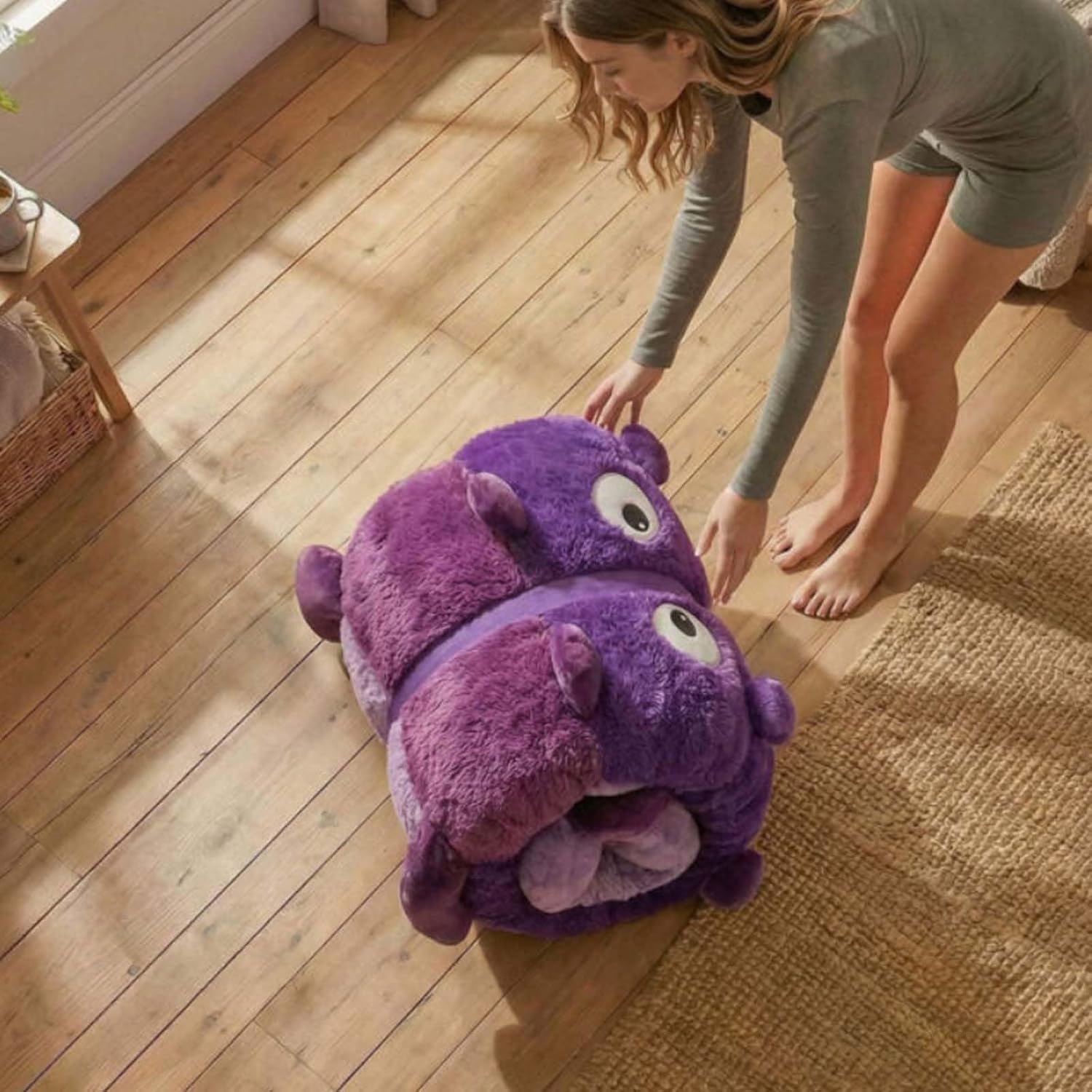 🐛 Caterpillar Plush Sleeping Bag | Cocoon Lounger with Drawstring, Indoor Nap Nest for Adults