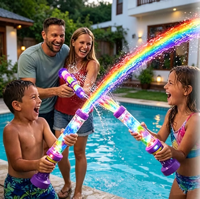✨ Magical Rainbow LED Water Gun（2PCS） – Shine Bright In Every Summer Splash