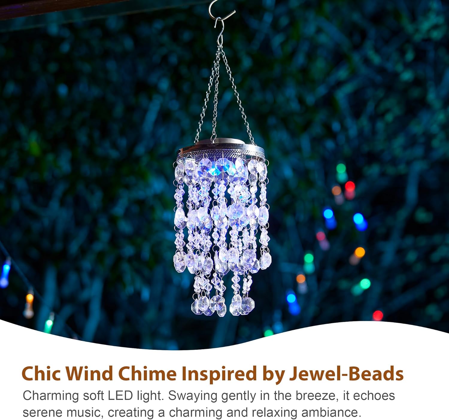✨Solar Blue LED Acrylic Wind Chime | Outdoor Hanging Decor