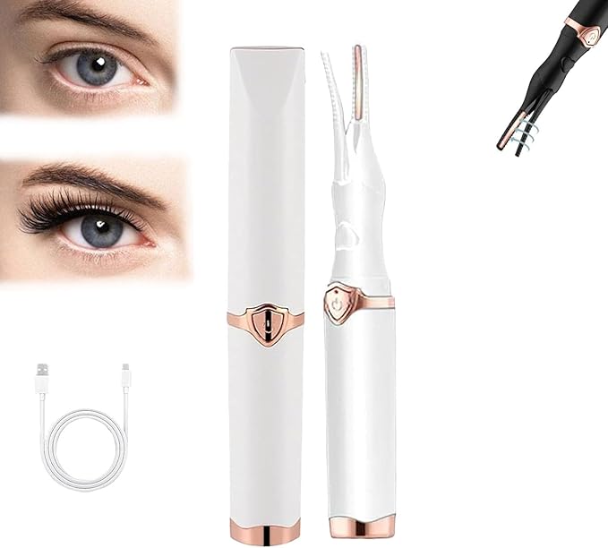 👁️ Heated Eyelash Curler | USB Rechargeable 3-Temp Adjustable Electric Curler