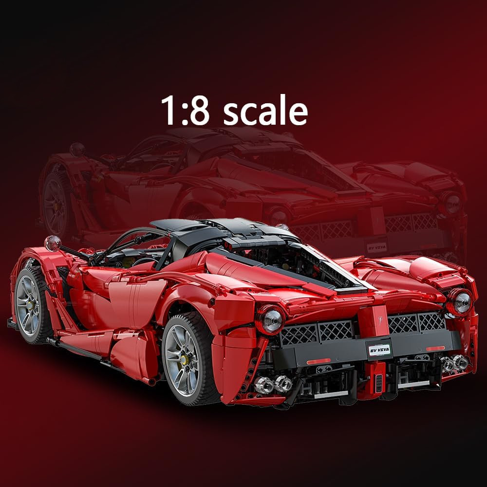 🏎️ 1:8 Scale Supercar Building Kit | Collectible Model Car Set 🧱