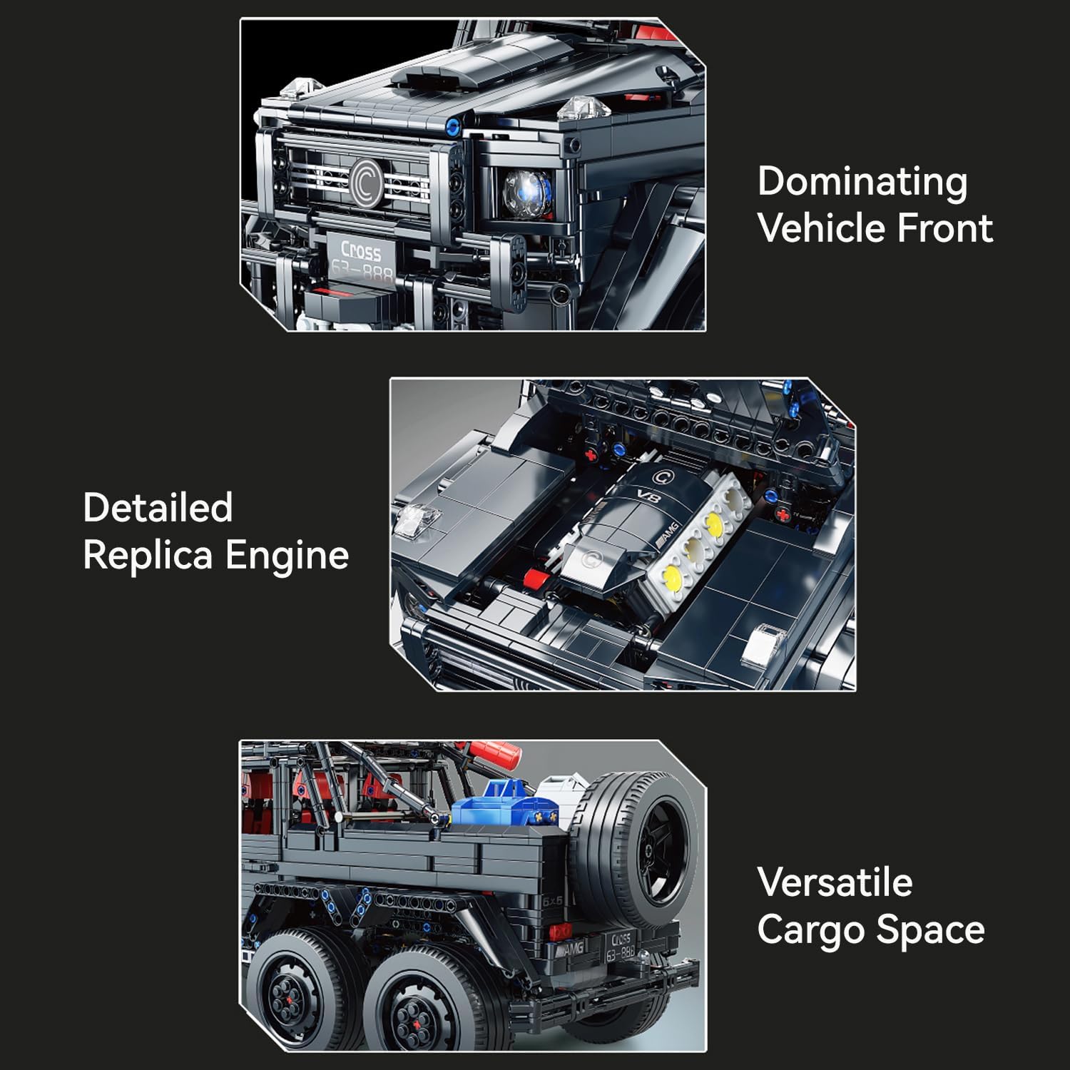 🏎️Dark Warrior Big G Assembled Off-Road Vehicle - Model Puzzle Toy 🧩