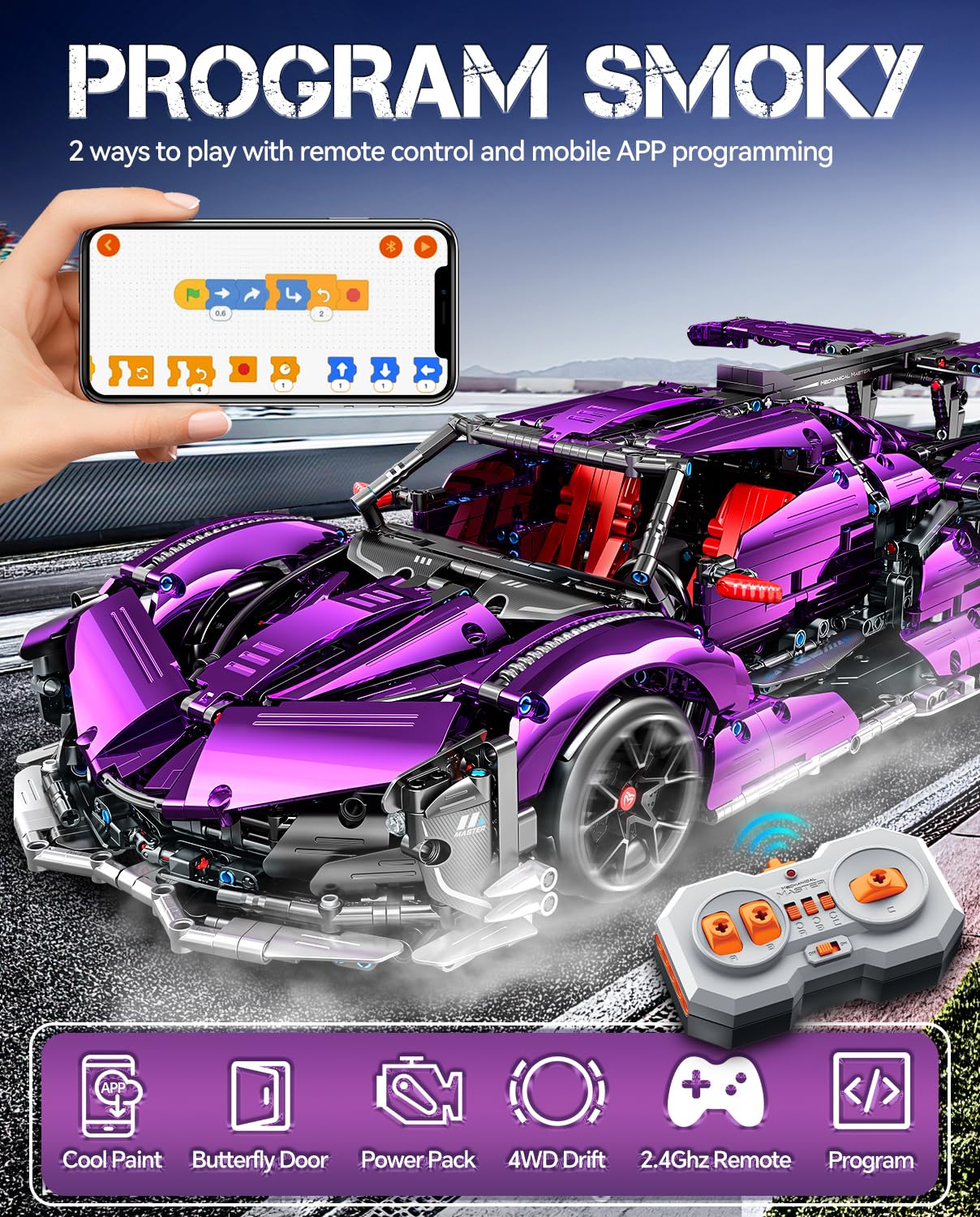🏎️ Super Plated Sports Car Building Kit - Drift Model 🧩