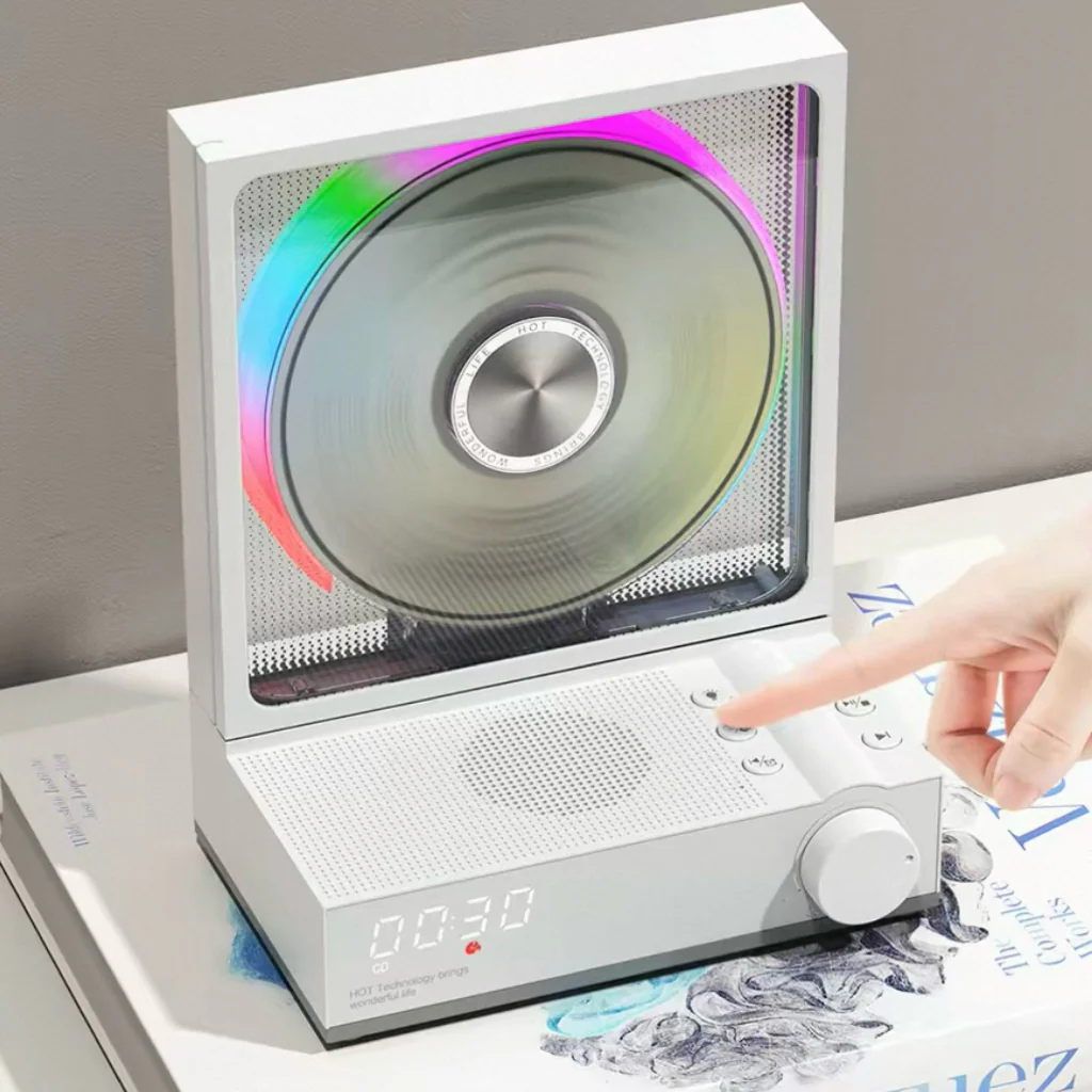 🔮 All-in-One Transparent CD Player | Bluetooth 5.3 & RGB Ambient Audio Player