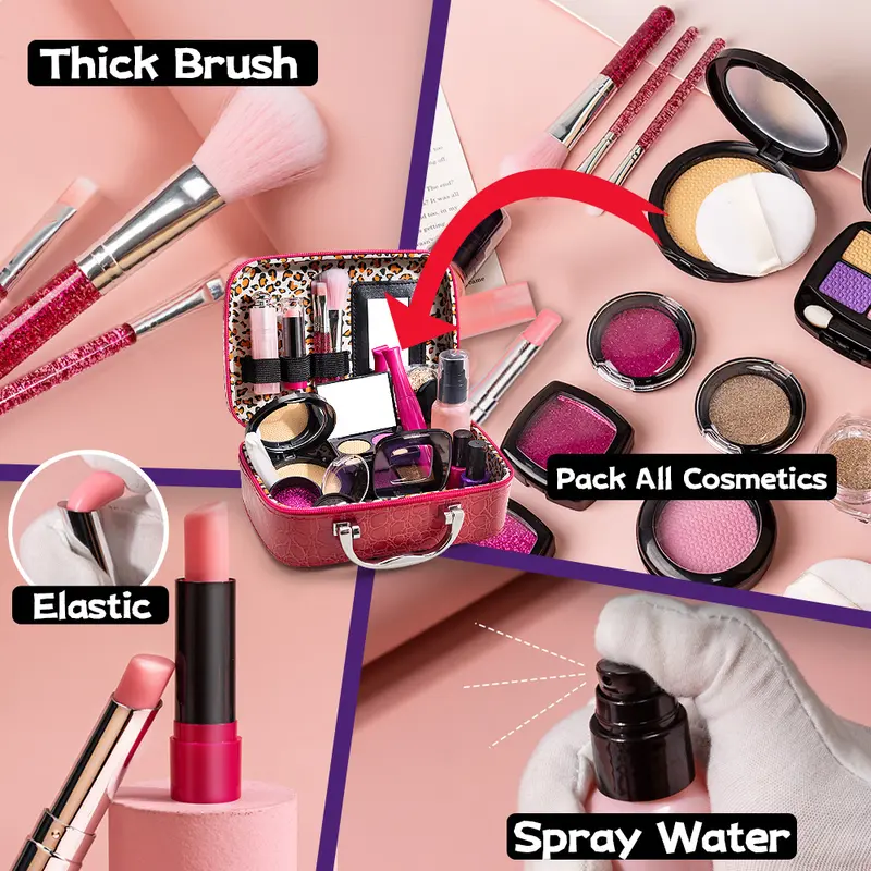 💄 Girls' Pretend Makeup Set - Kids' Dress-Up Cosplay Toy with Makeup Bag 🎀