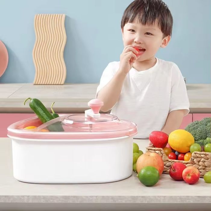 🥬 Manual Multi-Function Fruit & Vegetable Washer | 720° Rotating Vortex Cleaner, No Electricity Needed