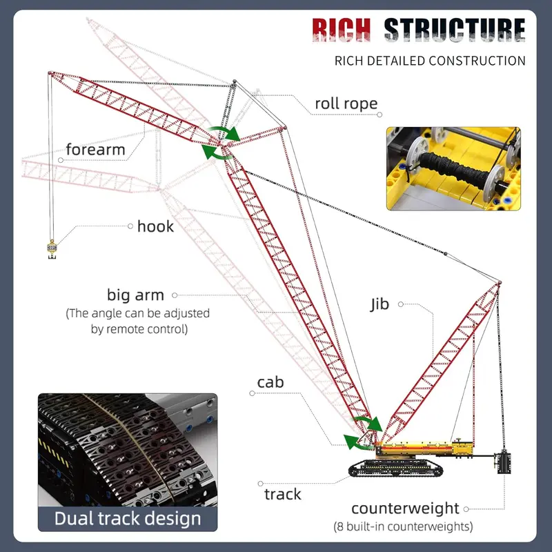 🧩 Tech Crawler Crane Building Block Set | RC Engineering Construction Toy
