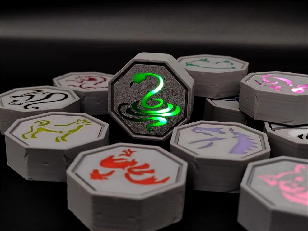 Awakening Totem - Chinese Zodiac Talisman & Bagua Display Base (LED Installable) 🐉🔮