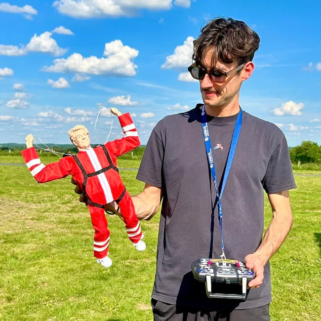 🪂 Remote Control Parachutist - Handmade Mini Paratrooper with Steerable Parachute