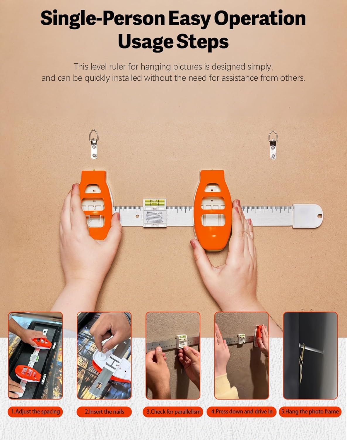 📐 3-in-1 Picture Hanging Tool with Leveler