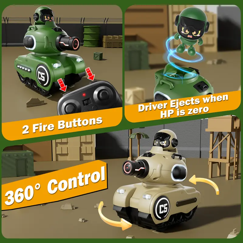 🚜 RC Tank Toy with Lights & Sounds | Remote Control Battle Vehicle