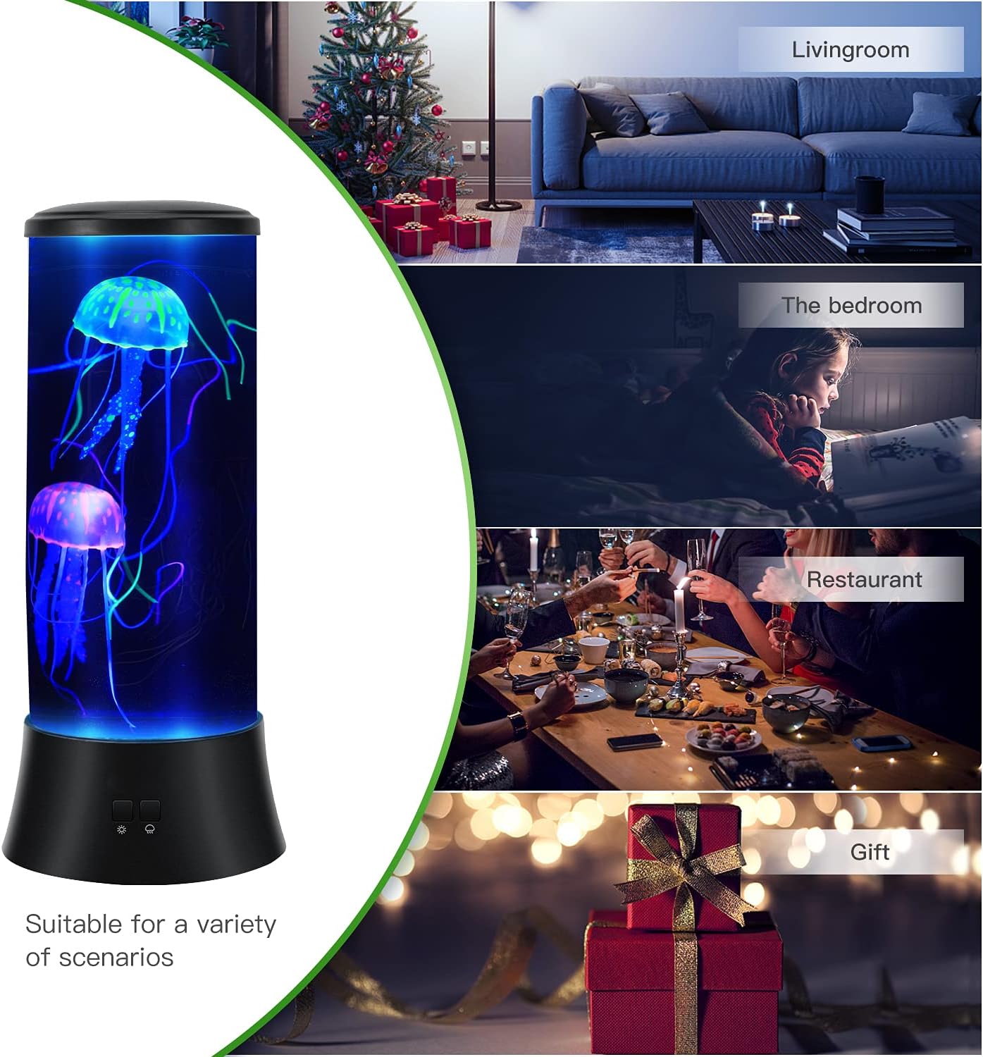 🪼 Floating Jellyfish Lamp | Automatic Color Changing LED Night Light, Ultra-Quiet Water Pump, Home Mood Decor & Holiday Gift