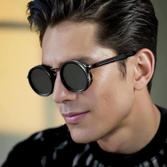 😎 1-9 Dimmable Filter Polarized Sunglasses | Round Lens Anti-Blue Light for Sports/Driving/Photography