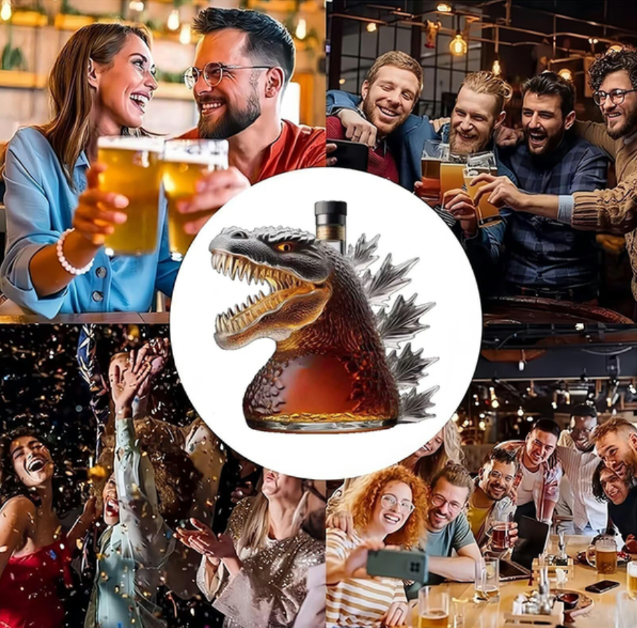 🦖 Dinosaur Monster Art Statue Whiskey Decanter | Unique Father's Day Gift