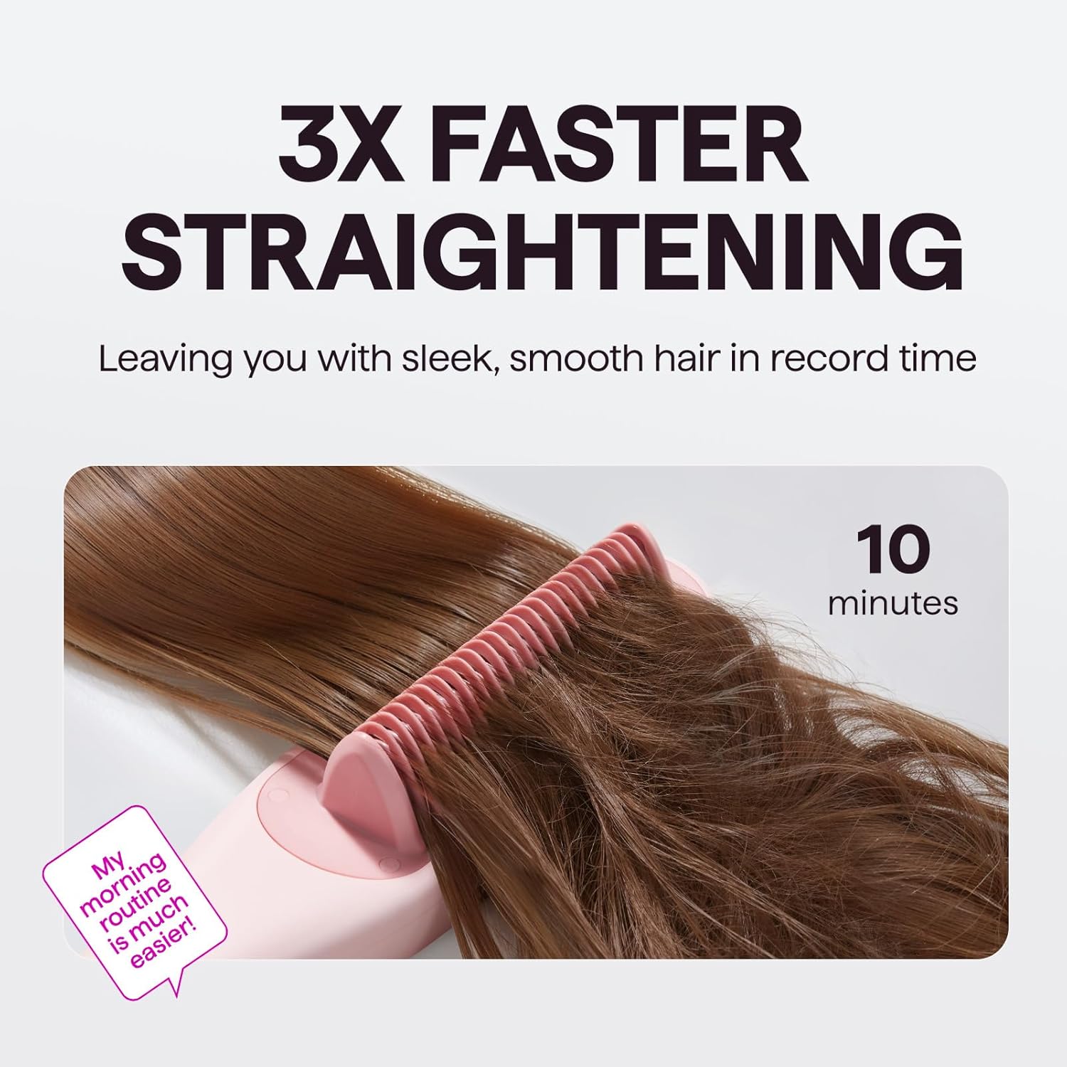 💇‍♀️ 3-in-1 Steam Hair Straightener Brush | Hydrating Anti-Frizz Straightening Comb