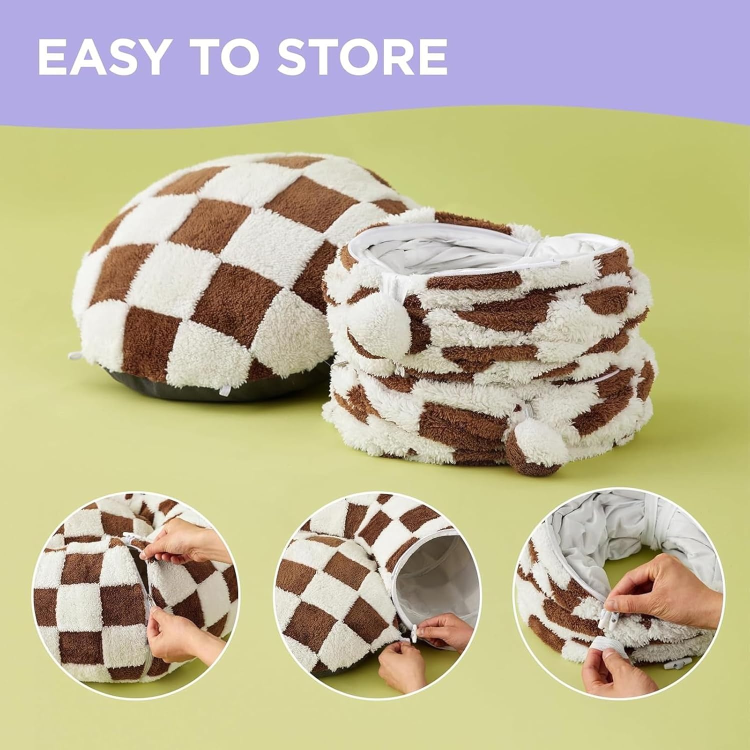🐾 Detachable Pet Tunnel Bed | Soft Donut Play & Rest Bed for Small Pets