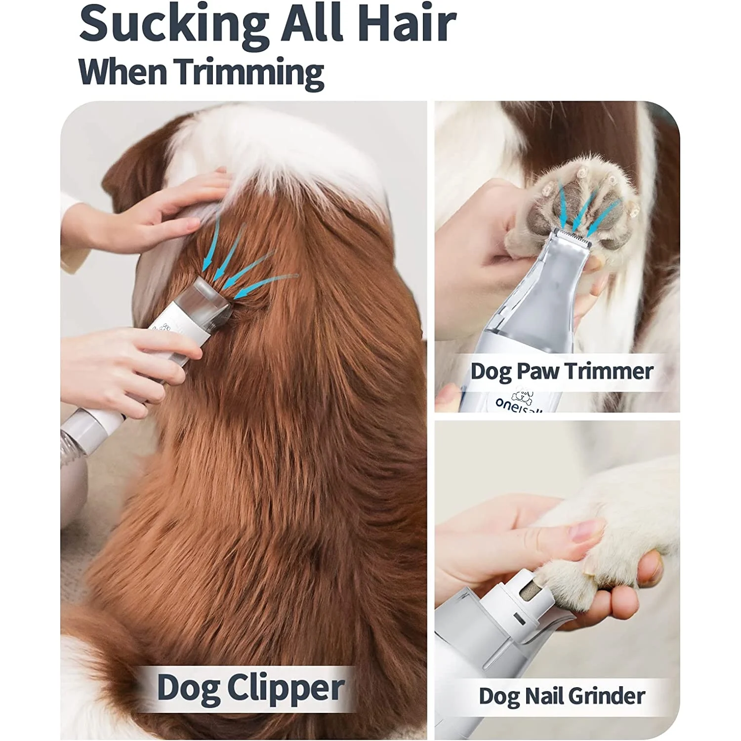 🐶 7-in-1 Pet Grooming Kit - Low-Noise Vacuum for Pet Hair 🧰