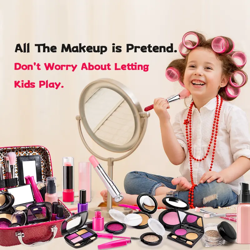 💄 Girls' Pretend Makeup Set - Kids' Dress-Up Cosplay Toy with Makeup Bag 🎀