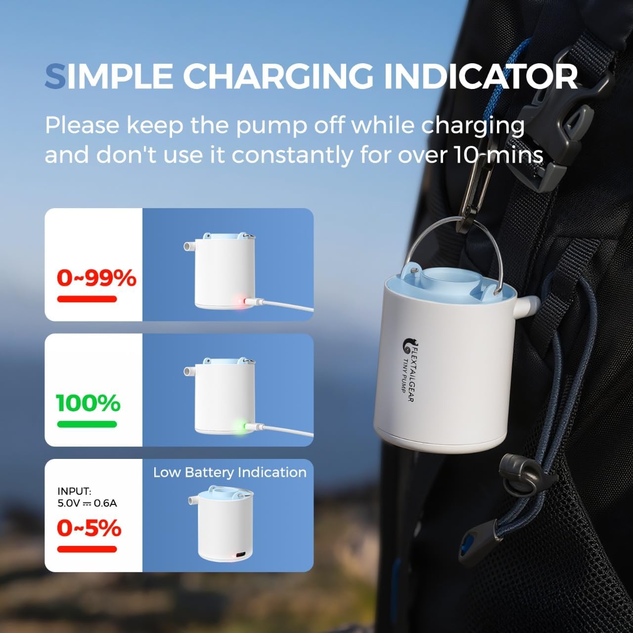 🪺 Mini Rechargeable Electric Air Pump | Portable Fast Inflator Deflator  |  Take a camping lantern.
