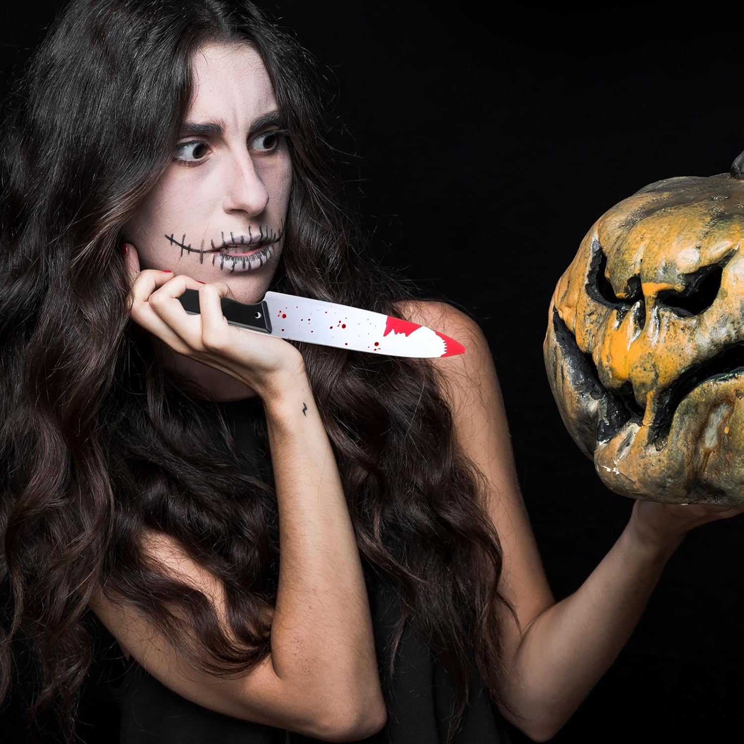 🔪 Bloody Fake Knife Halloween Cosplay Prop