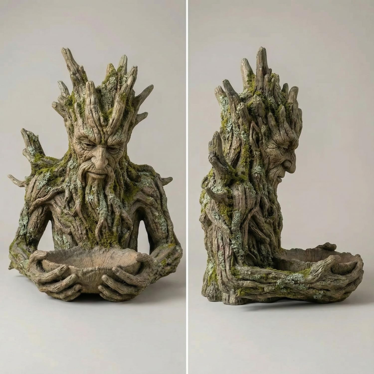 🌳 Whispering Grove Tree Spirit Bird Feeder Sculpture - Outdoor Garden Art Decor with Hidden Keyhole Hanger