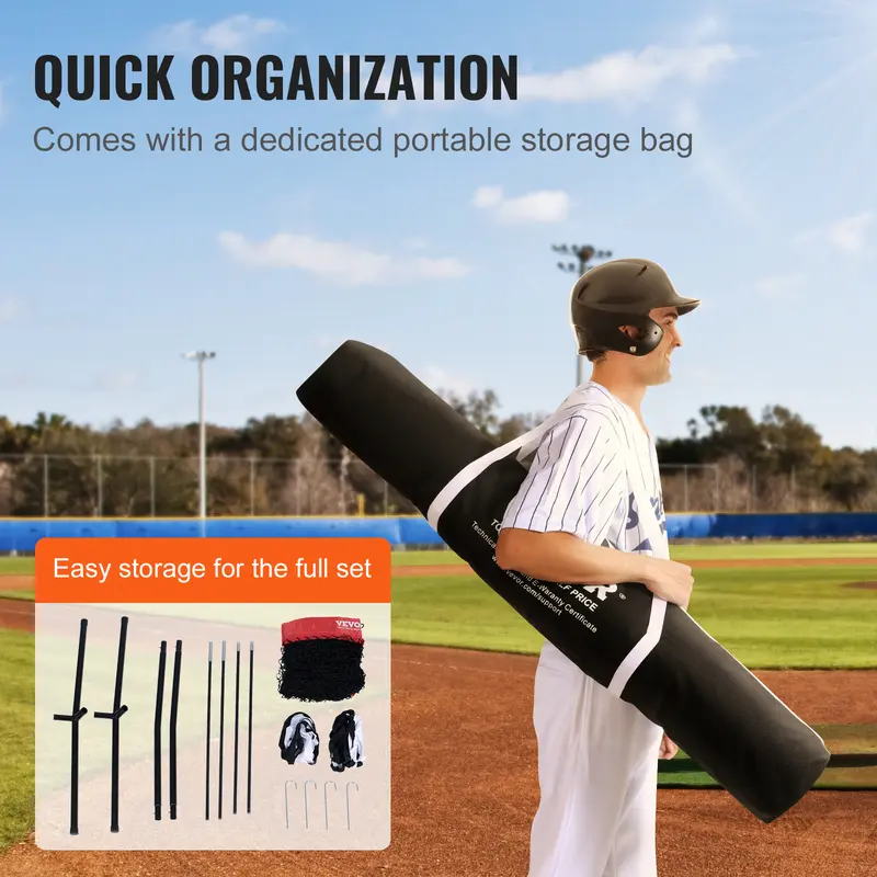 ⚾ Baseball & Softball Practice Net Set - Portable Training Net with Bow Frame & Full Accessories