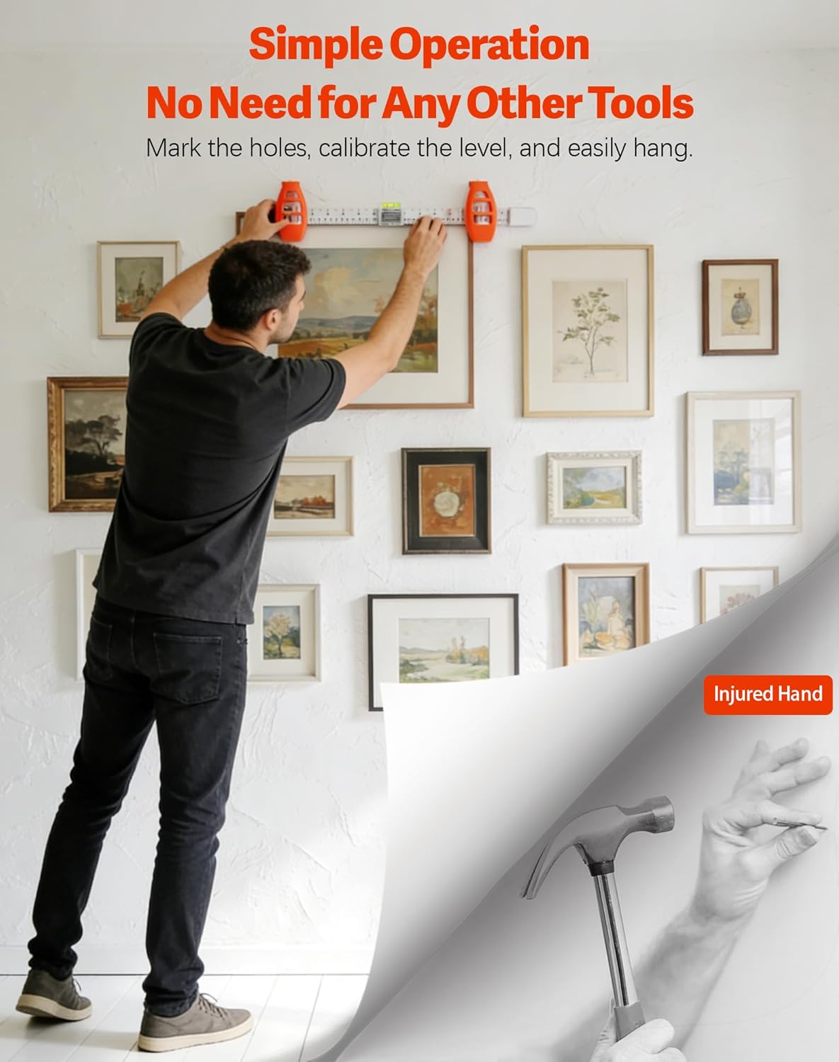 📐 3-in-1 Picture Hanging Tool with Leveler