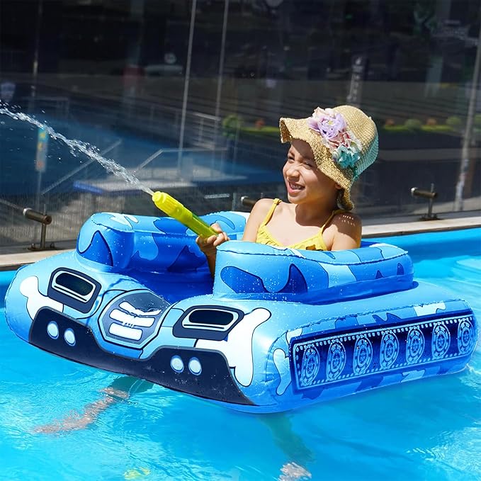 🚀 Inflatable Tank Pool Float With Water Gun