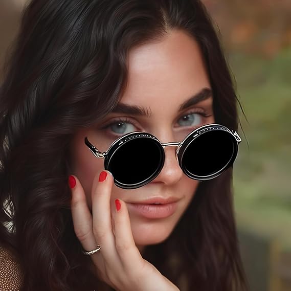 😎 1-9 Dimmable Filter Polarized Sunglasses | Round Lens Anti-Blue Light for Sports/Driving/Photography