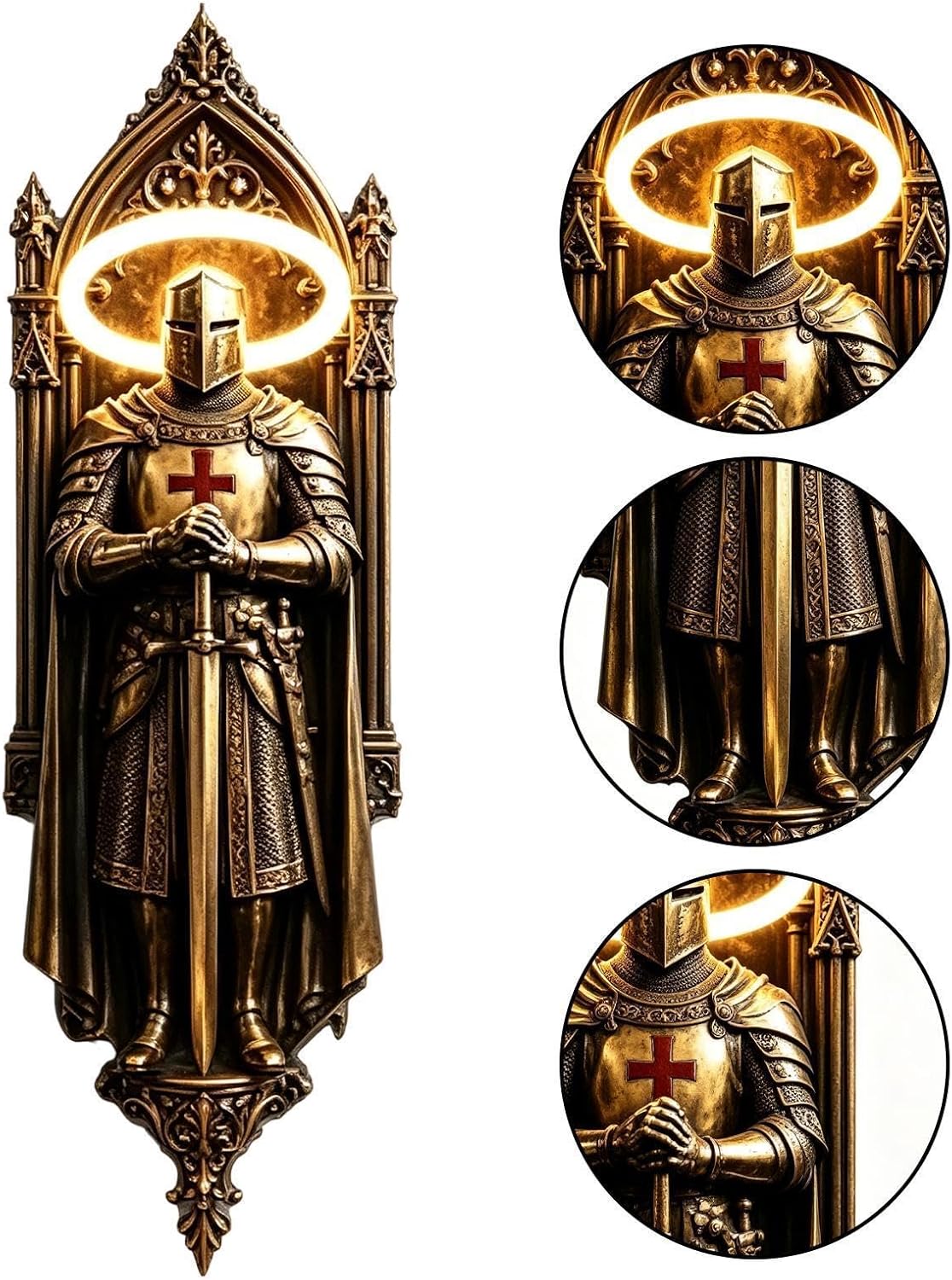 🛡️ Resin Knight Wall Lamp | Medieval Armor Gothic Decor Light