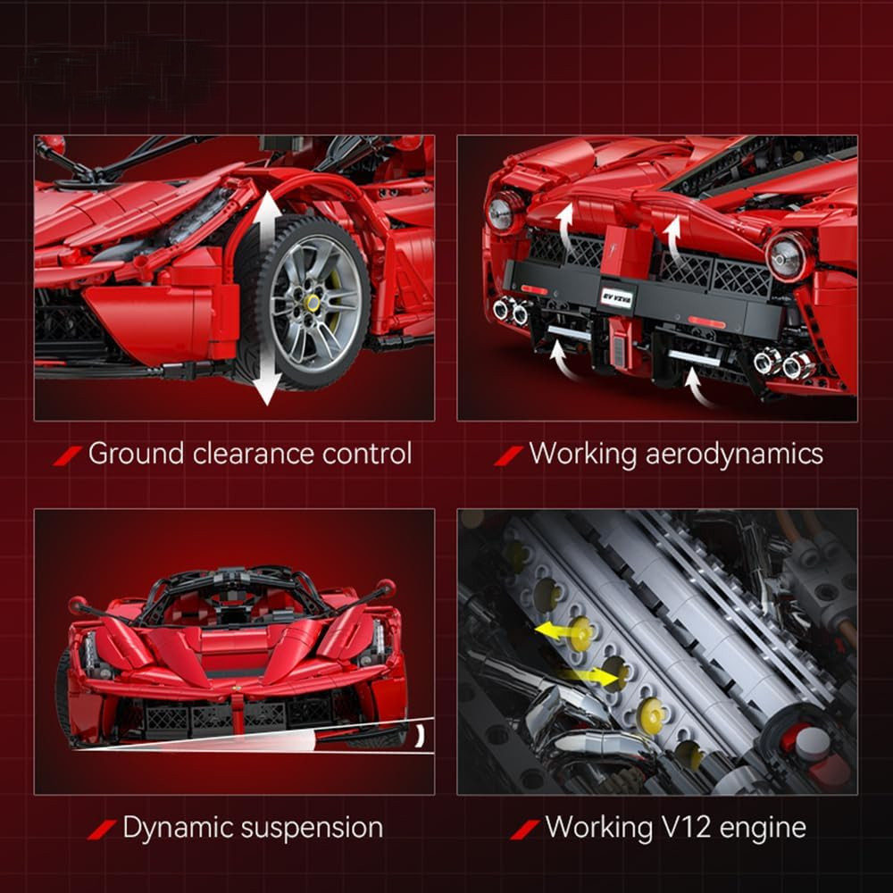 🏎️ 1:8 Scale Supercar Building Kit | Collectible Model Car Set 🧱