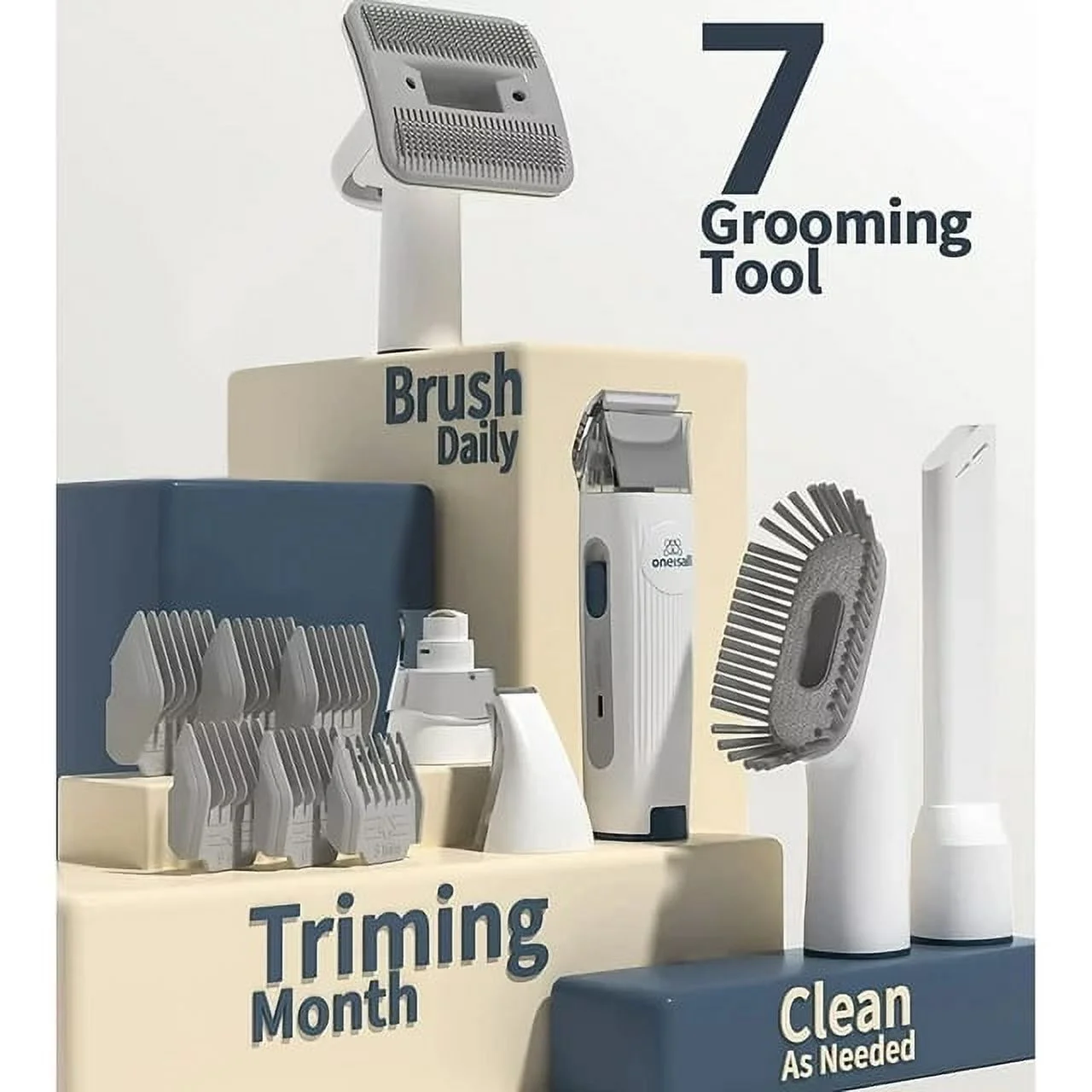 🐶 7-in-1 Pet Grooming Kit - Low-Noise Vacuum for Pet Hair 🧰